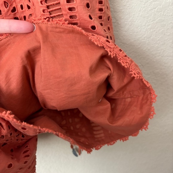 Amuse Society Boho Eyelet Woven Tina Romper in Desert Rose - Picture 13 of 15